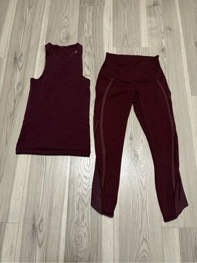 Lululemon Cropped Leggings and Tank Top Size 4
